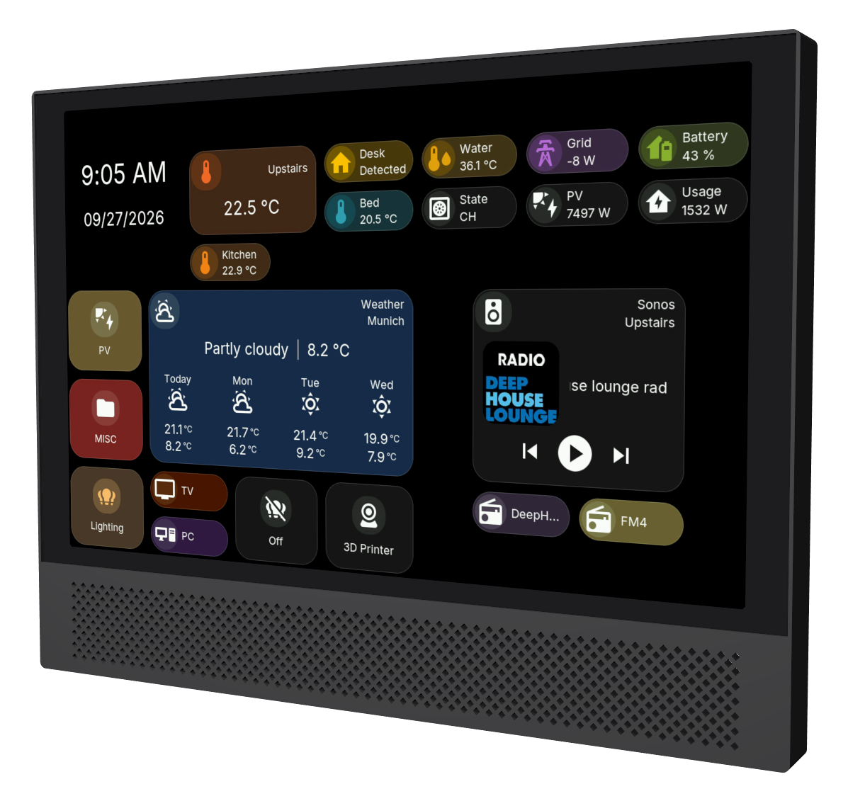 10.1 Inch Inwall Panel with Voice Assist